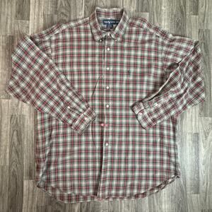 Ralph Lauren Blake XXL Plaid Shirt Green Red Tartan Long Sleeve Pony Logo Cotton